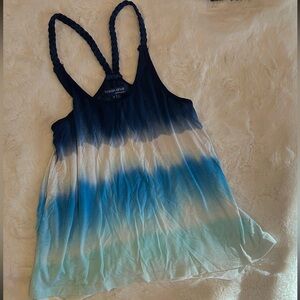 Ocean Drive Blue Sleeveless Tie Front Tank Top